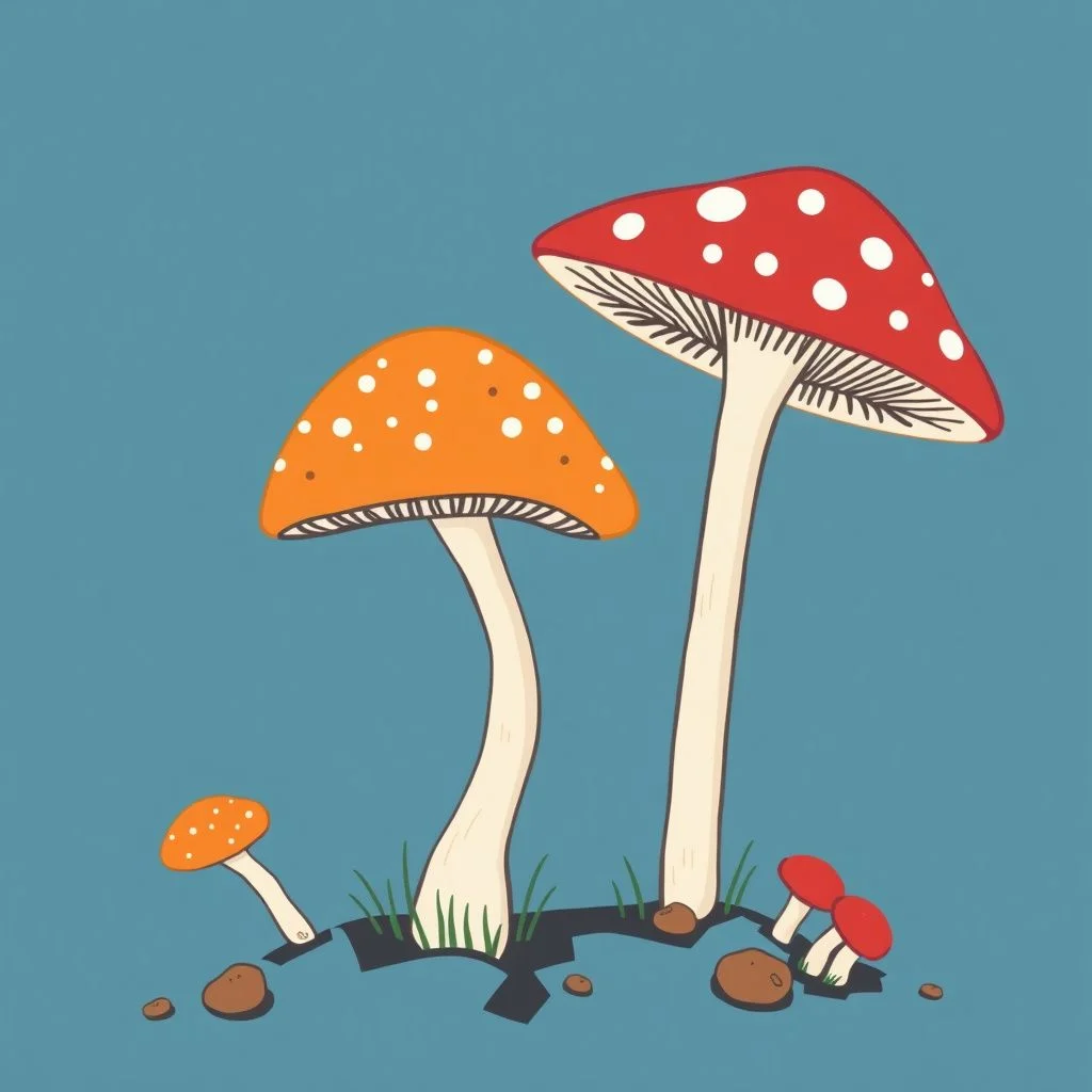 mushroom puns illustration