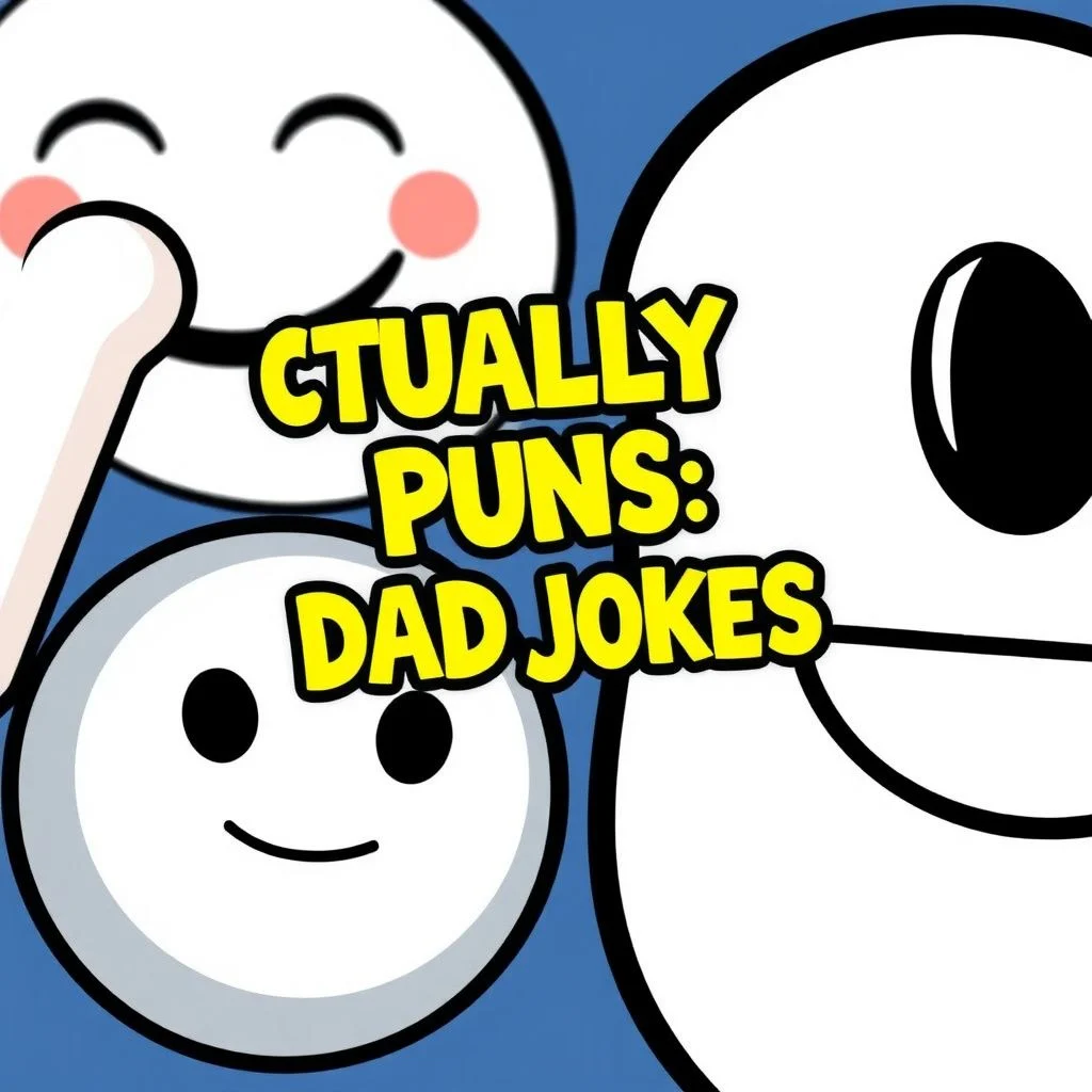 actually funny puns dad jokes illustration